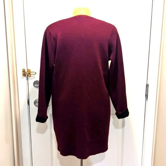 Catherine Malandrino XXL Plum One Button Knee Length Cardigan Duster - Picture 4 of 9